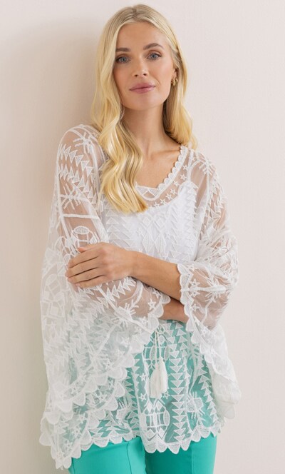 Cape Sleeve Lace Cover Up