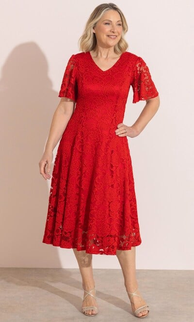 Anna Rose Floral Lace Dress
