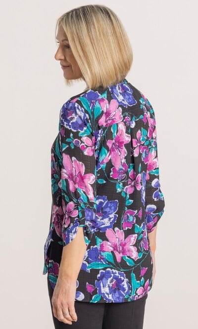 Anna Rose Floral Print Blouse With Necklace