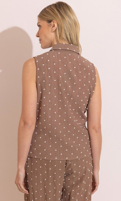 Textured Spotty Sleeveless Top
