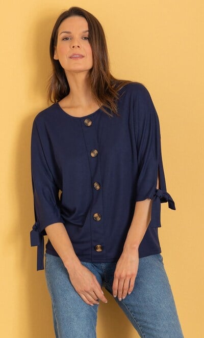 Tie Cuff Stretch Top
