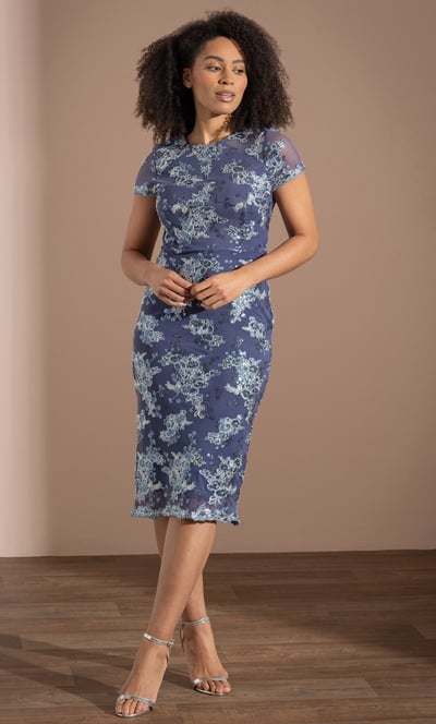 Embellished Mesh Dress