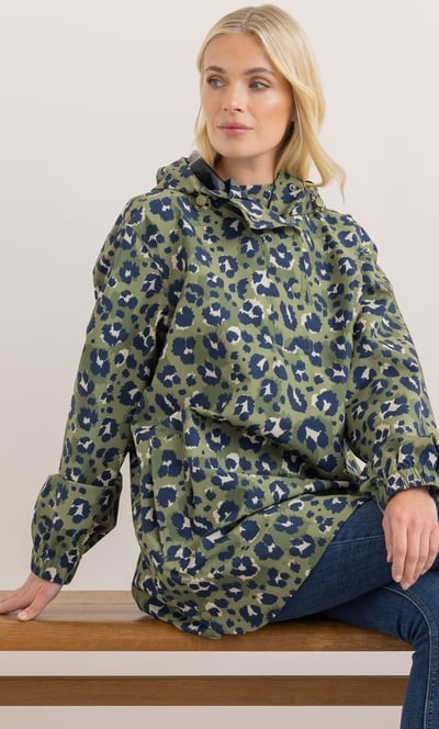 Waterproof Animal Print Hooded Cape Raincoat