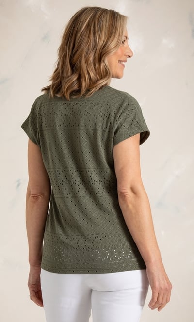 Anna Rose Eyelet Jacquard Top