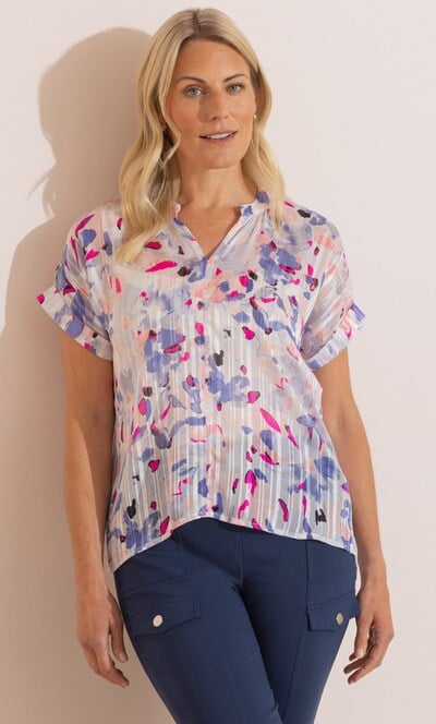 Anna Rose Short Sleeve Printed Top