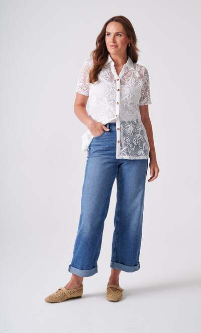 Anna Rose Embellished Embroidered Blouse