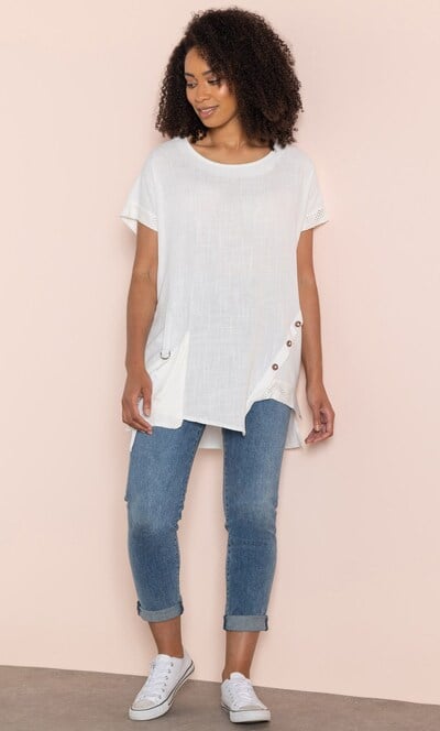 Linen Blend Loose Fit Top