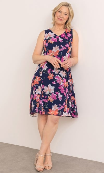Anna Rose Floral Print Shift Dress
