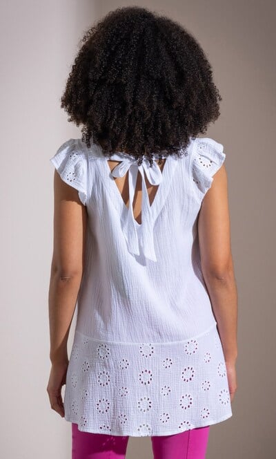 Embroidered Back Tie Cotton Tunic