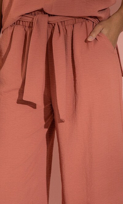 Cropped Wide Leg Pull On Trousers