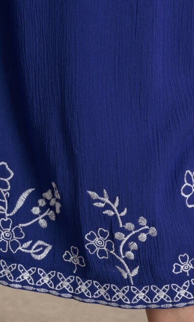 Anna Rose Embroidered Wide Leg Cropped Trousers