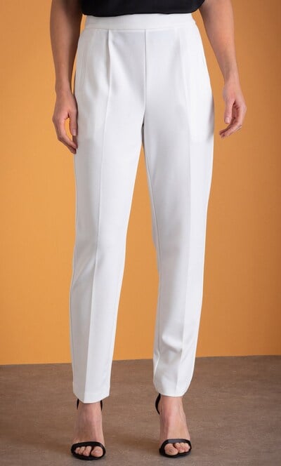 Pull On Slim Leg Crepe Trousers