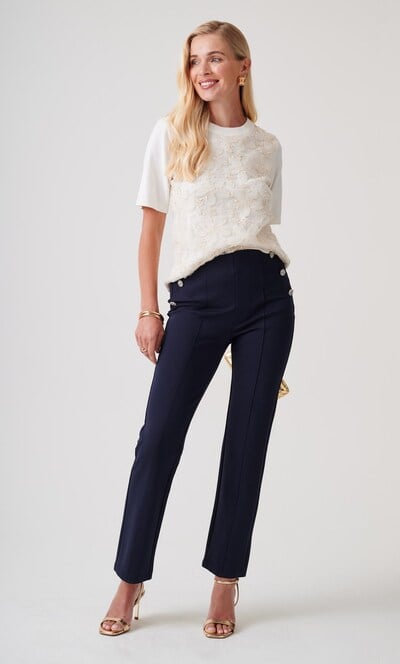 Floral Embellished Knitted Top