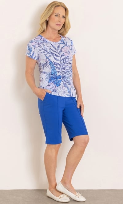 Anna Rose Embellished Garden Print Top