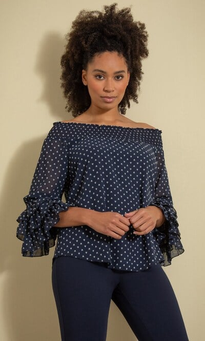 Dobby Heart Chiffon Top