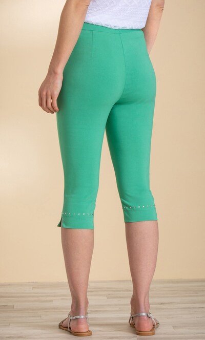 Embellished Pull On Capri Trousers