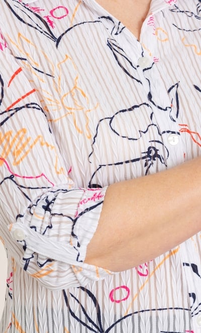Anna Rose Textured Printed Blouse