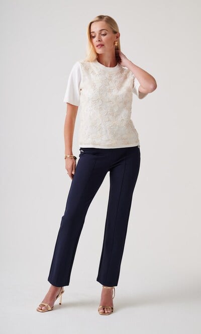 Floral Embellished Knitted Top