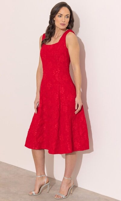 Floral Jacquard Midi Dress