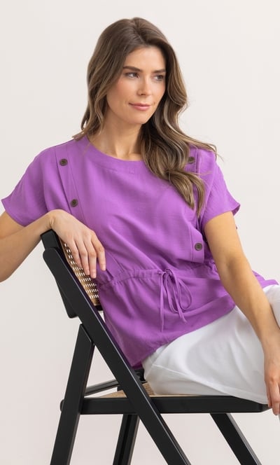 Tie Waist Short Sleeve Top