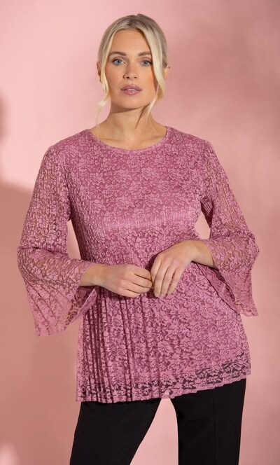 Floral Lace Pleated Top