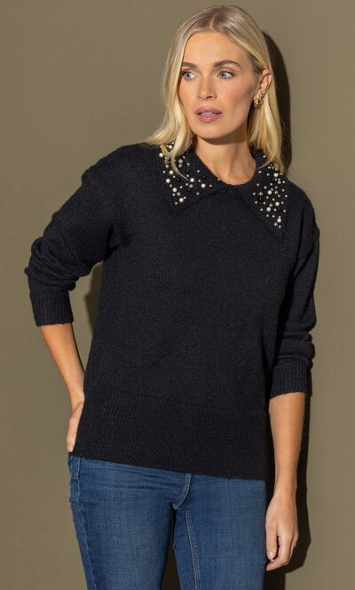 Embellished Collar Jumper