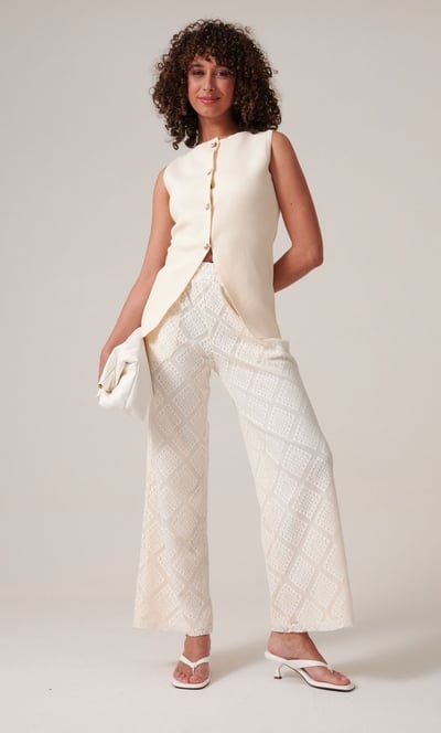 Diamond Lace Pull On Trousers