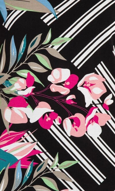Anna Rose Floral And Stripe Jersey Top