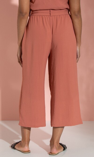 Cropped Wide Leg Pull On Trousers
