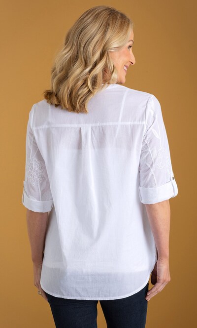 Anna Rose Floral Embroidered Cotton Top