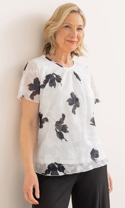 Anna Rose Bias Cut Floral Top