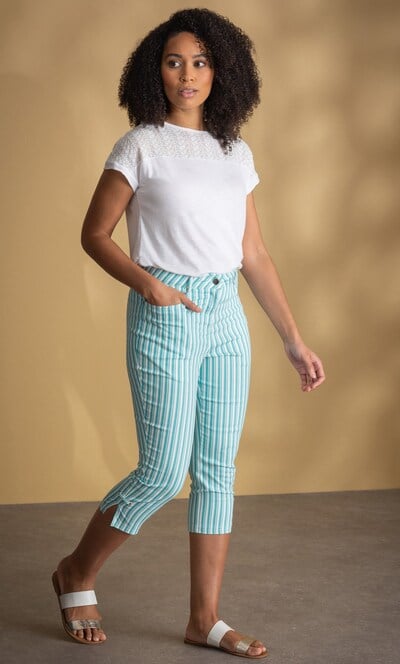 Striped Capri Trousers