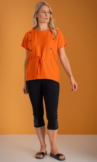 Tie Waist Short Sleeve Top