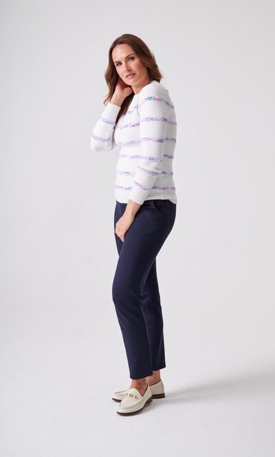 Anna Rose Textured Stripe Knitted Top