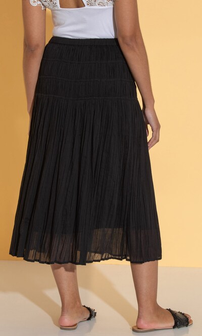 Pull On Crinkle Cotton Boho Midaxi Skirt