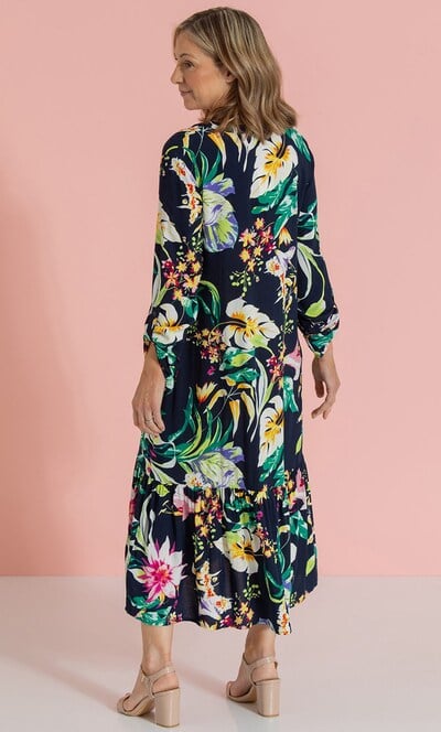 Anna Rose Exotic Floral Printed Midi Dress
