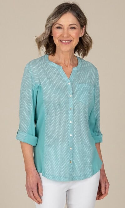 Anna Rose Spot Print Cotton Blouse