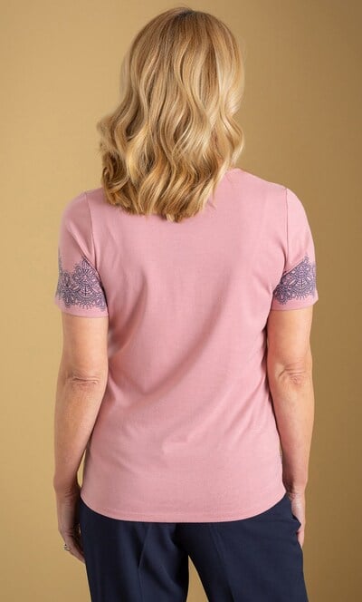 Anna Rose Embellished Garden Print Top