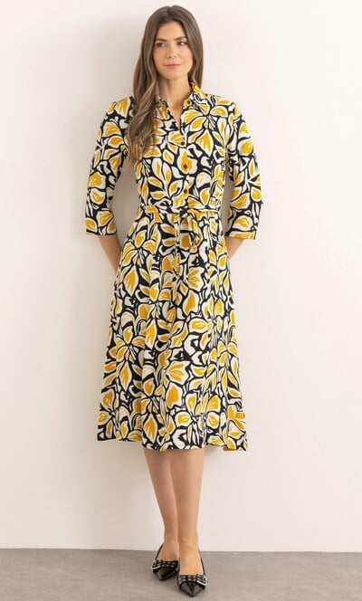 Floral Print Tie Waist Dress
