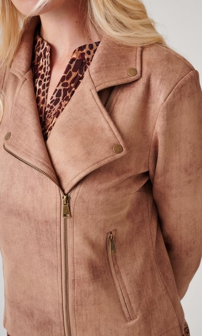 Soft Touch Zip Biker Jacket