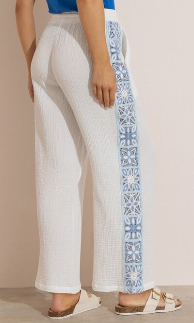 Cotton Crochet Wide Leg Trousers