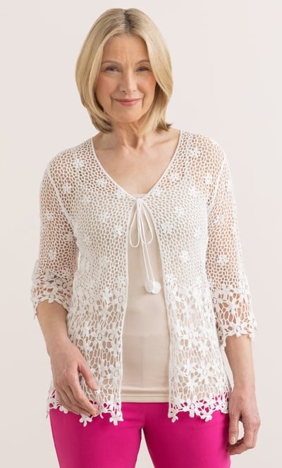 Anna Rose Cotton Crochet Cardigan