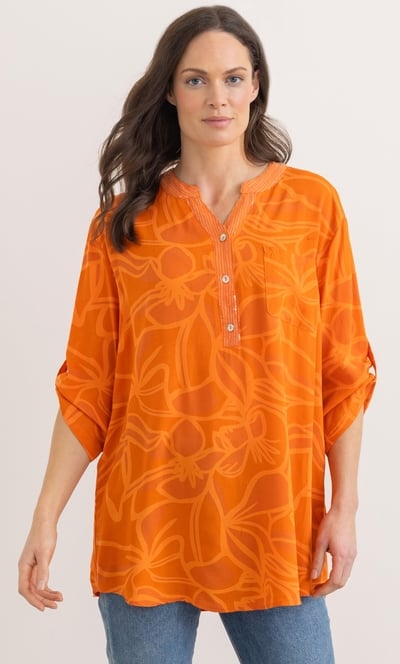 Embellished Printed Relaxed Fit Cotton Top