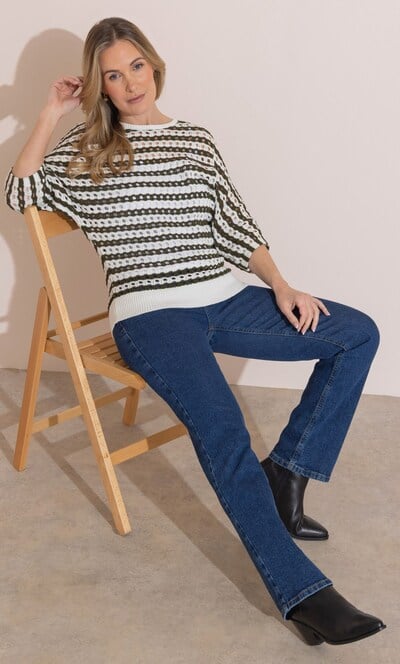 Striped Open Knit Top