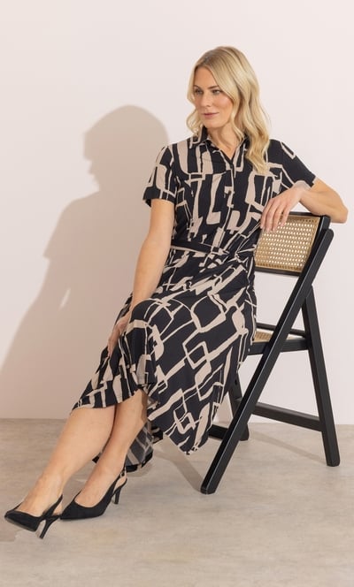 Anna Rose Printed Jersey Shirt Dress