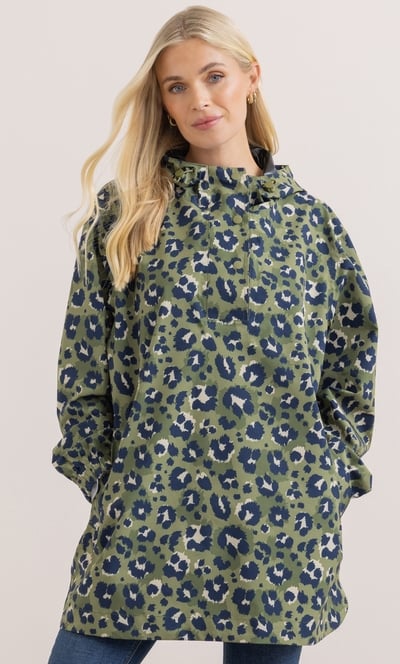 Waterproof Animal Print Hooded Cape Raincoat