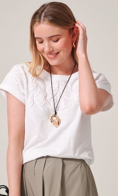 Floral Puffer Print Cotton T Shirt