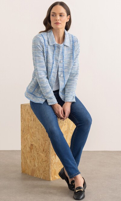 Boucle Fringed Button Jacket