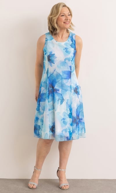 Anna Rose Sleeveless Floral Print Shift Dress