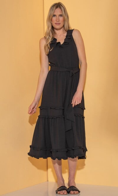 Sleeveless Ruffle Midaxi Dress